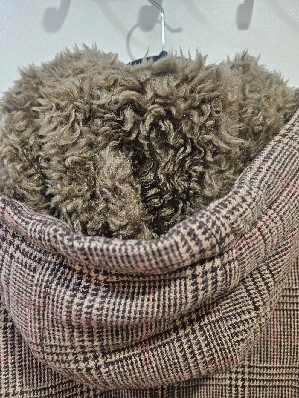American Eagle Outfitters Plaid Hooded Bomber Jacket - Brown Plaid - Picture 6 of 9